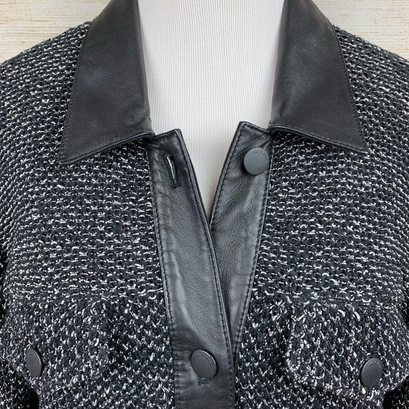 Rag & Bone Knit Leather Trim Jacket - Picture 3 of 5